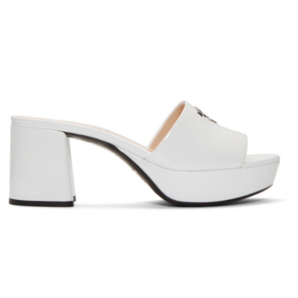 Prada White Platform Sandals
